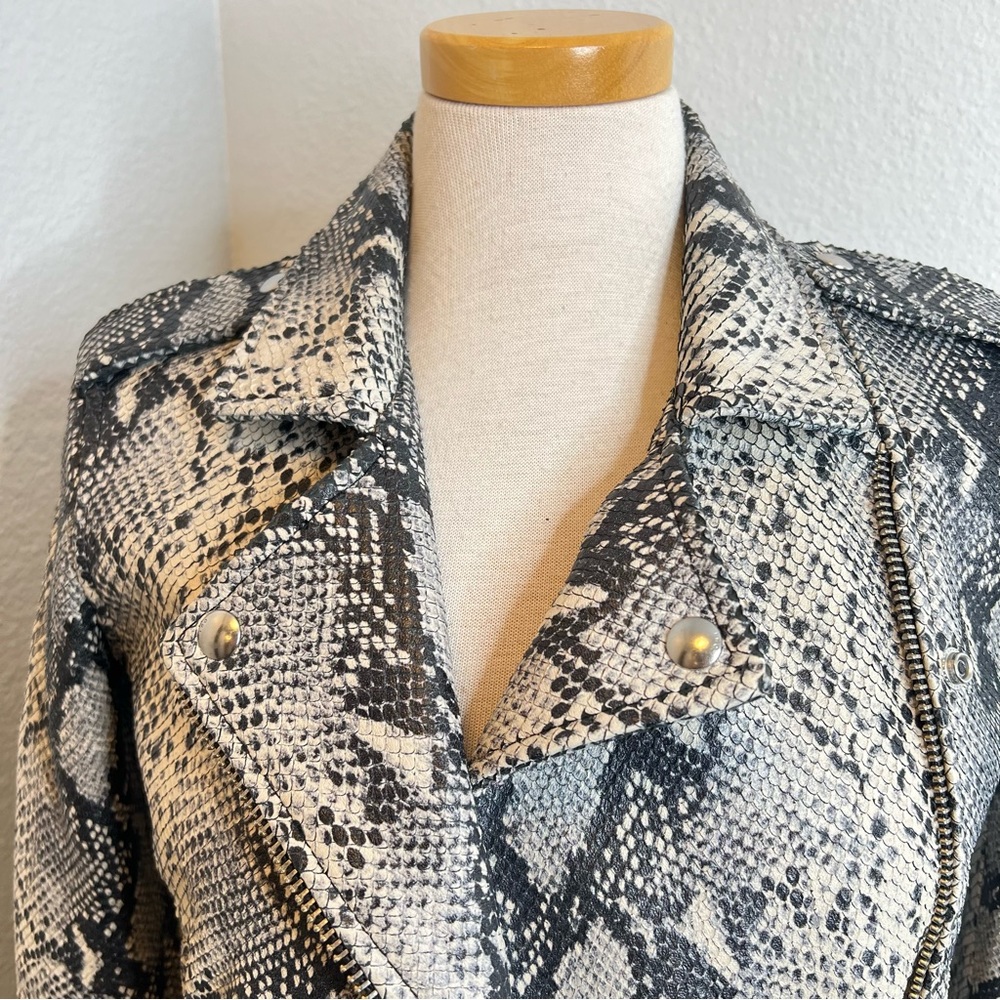 Iro Snake Python Print Ashville Lamb Leather Jack… - image 8